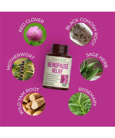 Vegan Menopause Relief Supplement for Women - Hormone Balance, Night Sweats, Hot Flashes, Mood Support - Wild Yam, Black Cohosh, Red Clover - 60 Capsules - Buy Online on GoSupps.com