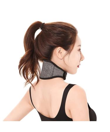 Xinchi neck bandage neck pain neck collar with Velcro fastener neck support self -warming neck rope ergonomics collar support breathable for women men black