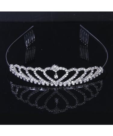 Rhinestone Princess Crown Headband - Wedding Bride Tiara Hair Clip - Buy Online on GoSupps.com