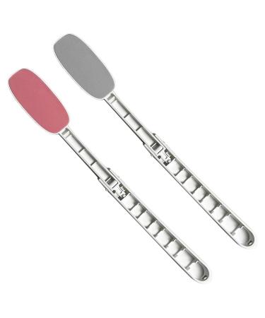 2 Lotion Applicator for Back | Back Cream Applicator | Foldable Long Handled Oils Sun Cream Applicator | Back Lotion Applicator | Back Applicator for Cream Gray+Pink