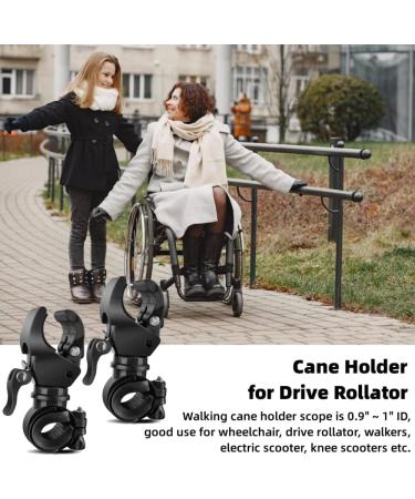 2 Pack Walking Stick Holders CHUNZHILAI Crutches Stick Bracket Crutch Holders Cane Holder for Drive Rollator Walker Wheelchair (Black-Upgraded Version) - Buy Online on GoSupps.com