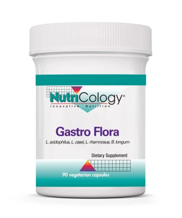 Nutricology Gastro Flora Supplement - Probiotic for Digestive Health Gut Health for Men & Women Lactobacillus and Bifidobacterium - 90 Count