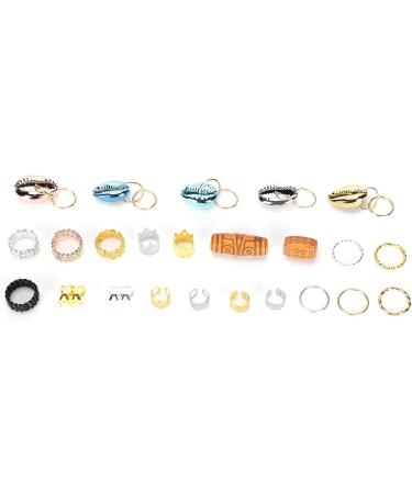 Metal Hair Braid Rings Cute Shell Pendants Decoration for Stylish Hairstyles Fashionable Dreadlock Hair Coils Accessories with Exquisite Patterns Suitable for Home Professional Salon - Buy Online on GoSupps.com