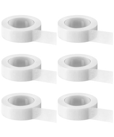 6 Rolls Flexible Skin Tape Breathable Nose Tape Self Adhesive Gauze Tape for Wound Injuries Swelling Sports  0.5 Inch x 10 Yards (White)