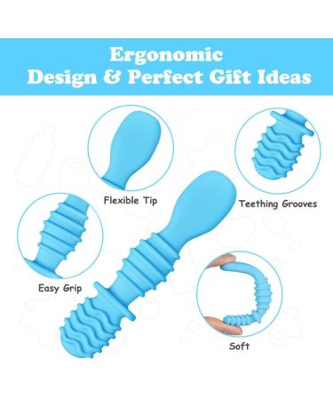 Vicloon Silicone Baby Spoon Set - 6Pcs Easy Grip Utensils for Self Feeding & Weaning - Soft Toddler Cutlery Kit in Blue/Pink/Yellow - Buy Online on GoSupps.com