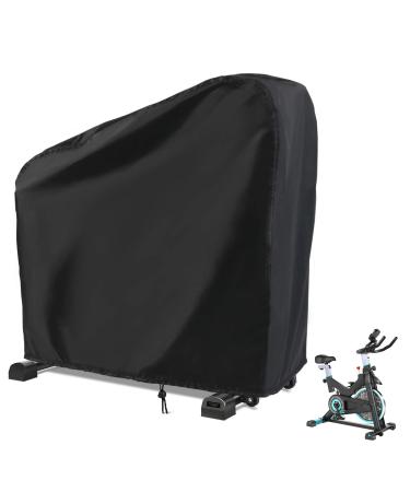 Rilime Exercise Bike Cover, Upright Cycling Protective Stationary Bike Covers Outdoor Storage Waterproof Dustproof Bicycle Cover Ideal for Indoor & Outdoor Fitness Black