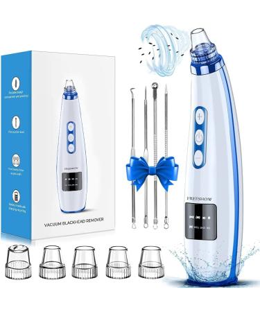 2023 Newest Blackhead Remover Pore Vacuum Upgraded Facial Pore Cleaner Electric Acne Comedone Whitehead Extractor Tool-5 Suction Power 5 Probes USB Rechargeable Blackhead Vacuum Kit for Women & Men