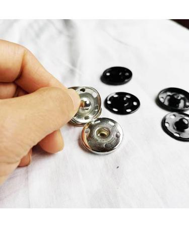 JOSDIOX Large Snap Fastener Buttons 12 Sets - Silver/Black - for Sewing Clothing - 25mm Size - Buy Online on GoSupps.com