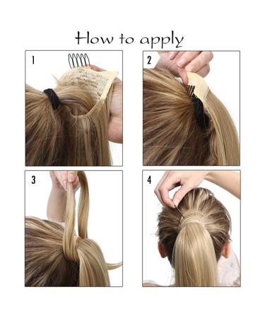 Tess Middle Blond Ponytail Hair Extensions - Clip-in Corn Wave Zopf - Real Hair Look - 20 (50cm) - 90g - Affordable Velcro Connection - Buy Online on GoSupps.com