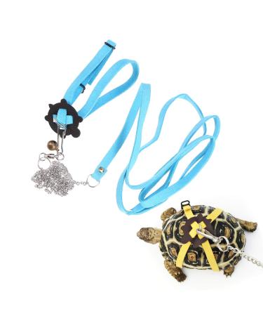 POPETPOP Turtle Harness and Leash-Tortoise Leash Lizard Leash Tortoise Harness Strap Pet Adjustable Collar Leash Tortoise Walking Lead Control Rope-Size S (Blue)