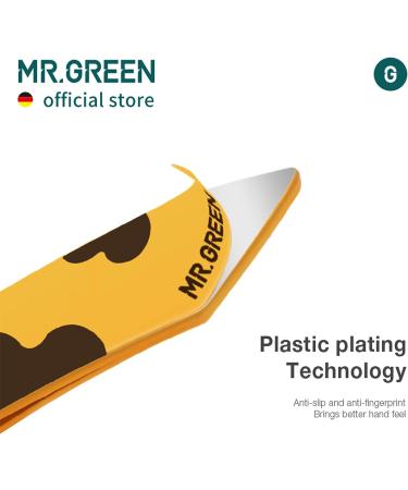 MR.GREEN Curve Handle Eyebrows Tweezers - Professional Stainless Steel Beauty Clip for Fine Hair Removal in Light Yellow - Buy Online on GoSupps.com