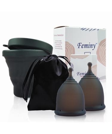 2 pieces menstrual disc menstrual cup periodes cup menstrual disc black periodic disc s & l menstrual cup reusable sterilization cup offers long-lasting protection - Buy Online on GoSupps.com