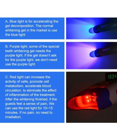 Teeth Whitening LED Light with Remote Control - Blue/Red/Purple - US Warehouse - Buy Online on GoSupps.com