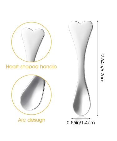 Metal Makeup Spatula Set - 4 Heart-Shaped Facial Massagers & Mini Beauty Spoons for Masks Creams & Lotions - Reusable Skincare Tools - Buy Online on GoSupps.com