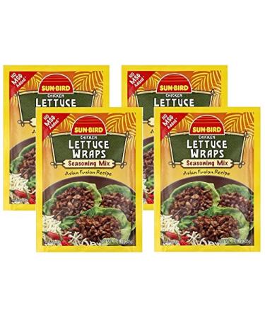 Lettuce Wrap Seasoning Mix Packets - Asian Fusion Recipe for Chicken - 1.25 Ounce Each (Pack of 4)