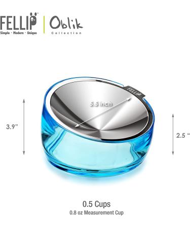 Felli Pet Oblik 0.5 Cups Shallow Dish Sapphire - Cat Dog Food Bowl - Buy Online on GoSupps.com