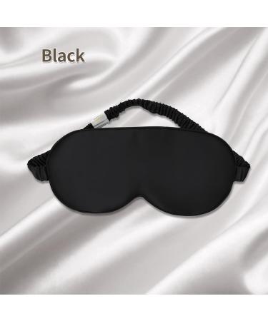 100% Pure Mulberry Silk Sleep Mask for Women/Men/Girls | Blackout Blindfold for Night Travel, Nap, Meditation | Anti-Allergy, 19 Momme, Elastic Strap | Black - Buy Online on GoSupps.com