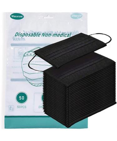 Kids Disposable Black Face Masks - 50 Pcs for Ages 4-12 | Breathable & Safe Toddler Masks - Buy Online on GoSupps.com