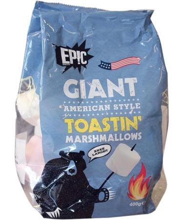 Epic Snax Co. American Style Giant Toastin' Marshmallows | 400g | Perfect for Barbeque Bonfire Roast and Halloween | Gluten Free | Delicious Pillowy Hunks - Buy Online on GoSupps.com