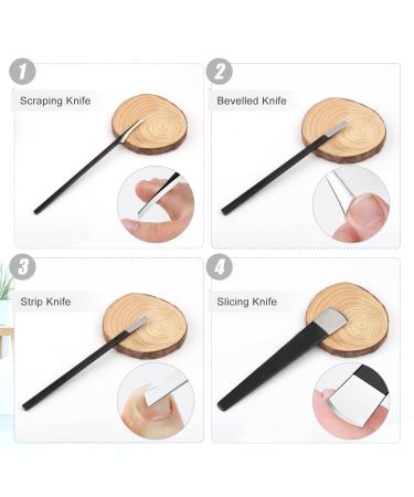 Pedicure Knife Set Stainless Steel - 4 PCS Ingrown Toenail Correction Kit with Storage Bag - Foot Care Tools for Calluses and Beauty Salon - Black - Buy Online on GoSupps.com