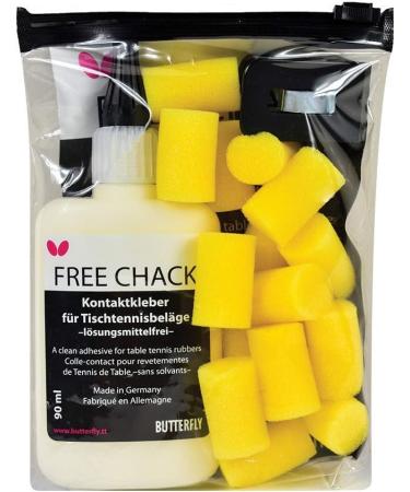 Butterfly Free Chack Table Tennis Racket Glue 90ml - Easy Paddle Assembly with Sponges and Application Clip - Buy Online on GoSupps.com