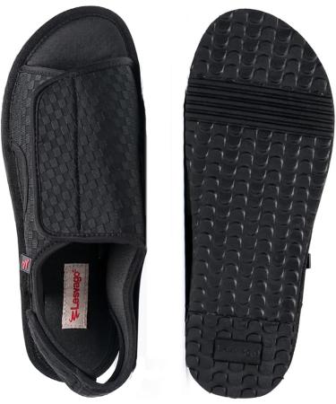 Men's Open Toe Sandals - Lightweight Comfort Non-Slip Hiking Sandals Adjustable Diabetic Shoes for Elderly & Foot Deformities - Size 9.5 Black - Buy Online on GoSupps.com