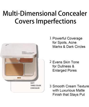 Contour Cream Palette 3 Colors - Smooth formula lightweight creamy texture easy application finish buildable coverage | Professional concealer kit for beauty makeup artists - Buy Online on GoSupps.com