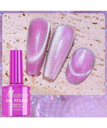 7.5ML Fantasy Gemstone Cat Eye Nail Gel Polish Holographic Semi Permanent Soak Off Sparkling Nail Varnish Aurora UV Gel - (Color: A007)