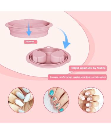 Bol de dissolvant pour ongles Bassin de manucure ergonomique en silicone pour voyage int rieur spa salon Rose - Buy Online on GoSupps.com