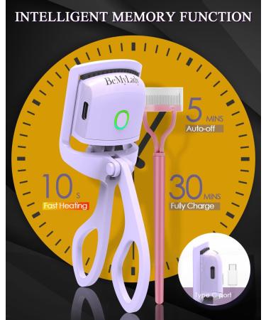Heated Eyelash Curler with Separator & Brush - Professional Lash Curler for All Eye Shapes - Ideal Gift for Women - Purple & Rose Red - Buy Online on GoSupps.com