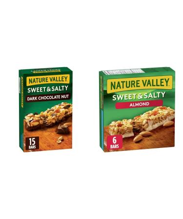 Nature Valley Sweet & Salty Dark Chocolate Nut Granola Bars 15 Count & Sweet & Salty Almond Granola Bars 6 Count