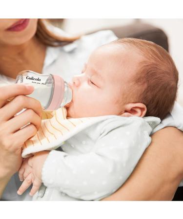 Gulicola Natural Glass Baby Bottle for Breastfed Babies 0-6 Months Slow & Medium Flow Anti-Colic 3oz & 5oz - 2 Count (Grey White) - Buy Online on GoSupps.com