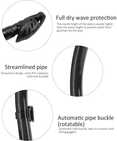 Janzoom Adults Snorkel Set - Tempered Glass Goggles, Adjustable Buckle, Dry Top Snorkel Tube - Ideal for Diving - Black - Buy Online on GoSupps.com