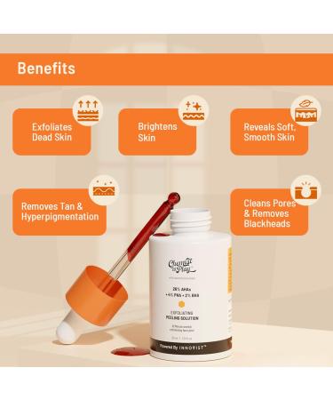 26% AHA 2% BHA 4% PHA Peeling Solution - Chemical Exfoliator for Face | Glycolic Salicylic & Lactobionic Acid - Tan Off 10-Minute Peel 1 fl oz | International Shipping Available - Buy Online on GoSupps.com