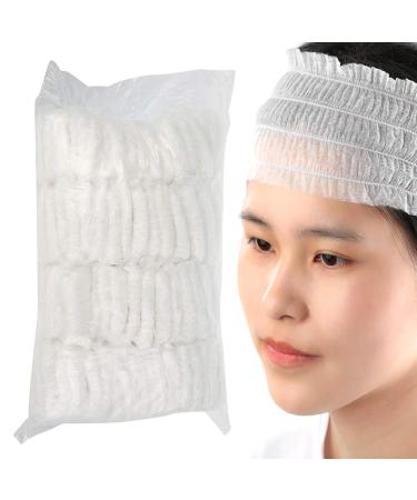 100pcs Disposable Elastic Nonwoven Hair Bands for Skin Care Spa Salon