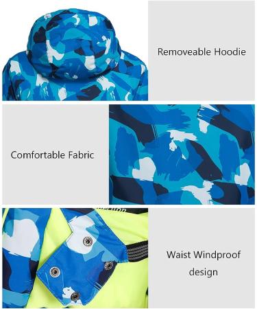 HOTIAN Boys Ski Jacket and Pants Set - Windproof & Waterproof Kids Snow Suit - Winter Coats Ski Suit Style23 14 - Buy Online on GoSupps.com