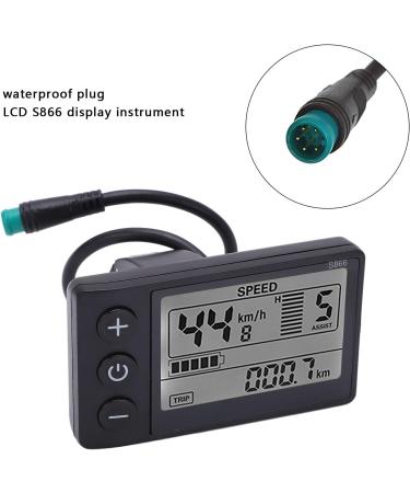 S866 Electric Bicycle LCD Display Meter - 24V 36V 48V E-Bike Control Panel with Waterproof Plug and UART Communication Protocol - Buy Online on GoSupps.com
