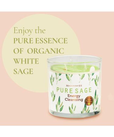 Magnificent 101 Aromatherapy Candles - Pure Sage 14 oz Soy Wax | 56 Hours Burn Time | Natural Energy Cleansing & Manifestation - Buy Online on GoSupps.com