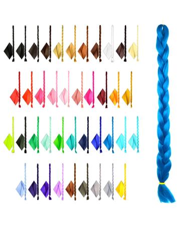 Mybraids 1-colored premium braid hair 2m long for rasta braids dreads crochet twist box braids cornrows artificial hair extensions braiding hairstyles (30-y gentian blue)