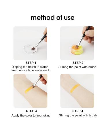 Latibell UV Face & Body Paint Set | 12 Water Activated Neon Colors | Black Light Reactive Makeup Kit for Halloween & UV Party | Includes 1 Makeup Brush & Water Activated Eyeliner - Buy Online on GoSupps.com