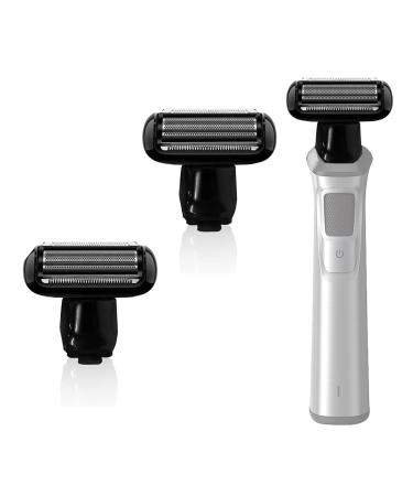 BestBomg replacement heads Compatible with P-Hilips N-Orelco Multigroomer All-in-One Trimmer Series 3000/7000/9000 film razor replacement head 2 pieces