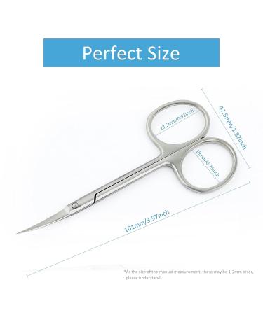 Qunzhao Curved Cuticle Scissors - Stainless Steel Grooming Blades for Dry Skin - Manicure Nail Scissors for Women and Men (2 Pack) - Buy Online on GoSupps.com