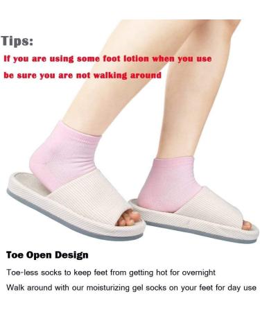 4 Pairs Moisturizing Gel Socks for Dry Cracked Heels - Spa Foot Treatment (Pink, Grey, Turquoise, Black) - Buy Online on GoSupps.com