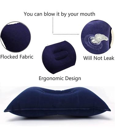 3Pack Blue Ultralight Inflatable Camping Pillow for Hiking & Traveling - Neck & Lumbar Support - Buy Online on GoSupps.com