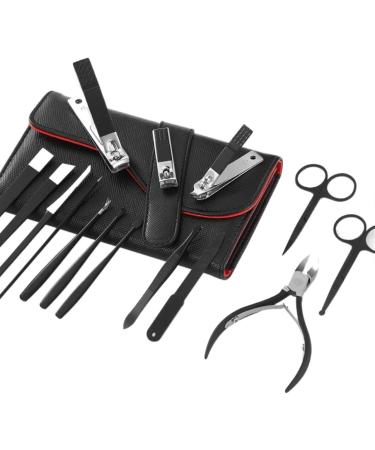 OPKDE 15 Pieces in Set Multifunction Nail Clippers Set Stainless Steel Black Pedicure Scissor Tweezer Manicure Set Kit Nail Art Tools - Buy Online on GoSupps.com