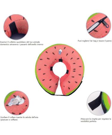 Ducomi XS Watermelon Inflatable Hinges for Dogs & Cats | Post-Operation Relaxation | Freedom of Movement & Scratch Protection - Buy Online on GoSupps.com