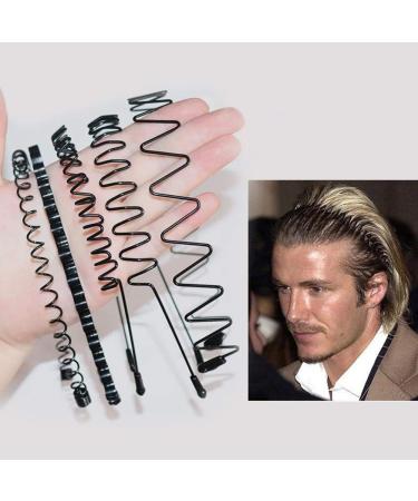 5-Piece Wave Style Metal Hair Bands for Men & Women - Flexible Slipproof Black Headbands - Buy Online on GoSupps.com