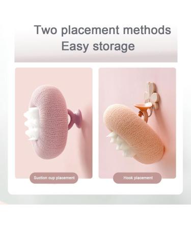 Super Soft Sunflower Suction Cup Bath Ball - 2024 | 2-in-1 Exfoliating Sponge Pouf for Men & Women - Purple - Buy Online on GoSupps.com