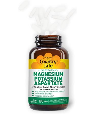 Country Life Target-Mins Magnesium Potassium Aspartate - 180 Tablets for Optimal Health - Buy Online on GoSupps.com