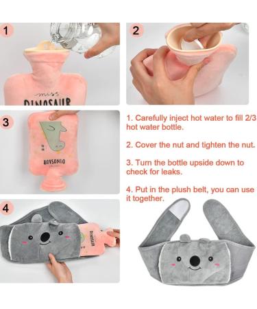 TimesetL Pink Heat Bottle with Soft Plush Cover - Hot Water Bag for Pain Relief | Rubber Hot Water Bottle for Belly Back & Legs - Buy Online on GoSupps.com